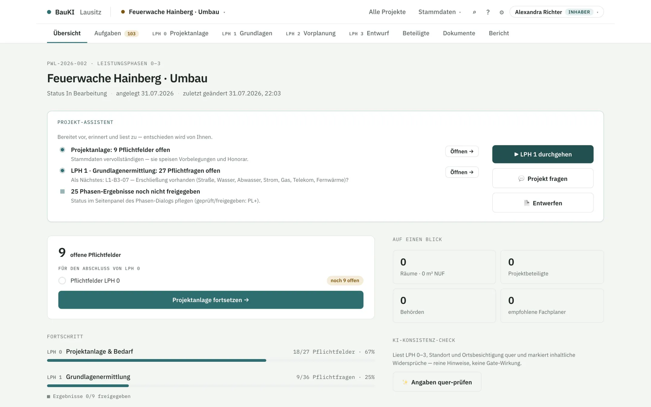 KI-Agent im Cockpit mit priorisierter Agenda und Aktionen zum Durchgehen, Fragen und Entwerfen